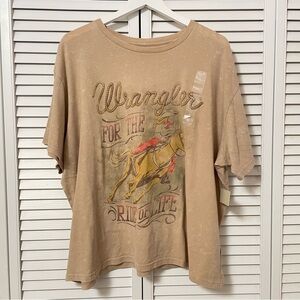 NWT Wrangler Ride of Life Graphic Short Sleeve T-Shirt Cowgirl Western Rodeo